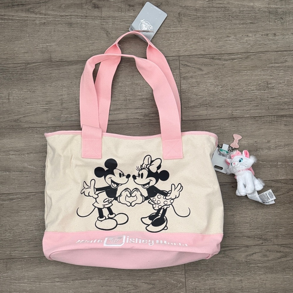 Disney Cream and Pink Mickey & Minnie Canvas Tote - Picture 10 of 10